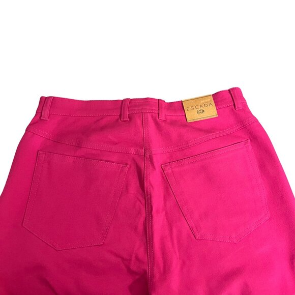 Escada women's pants 40 US 8 10 M bright pink denim straight leg - Picture 8 of 11